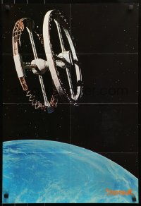 3p0528 2001: A SPACE ODYSSEY 2-sided Japanese 20x29 1978 Kubrick, Town Mook, space wheel & Discovery