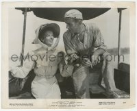 3r0084 AFRICAN QUEEN 8x10 still 1952 great c/u of Katharine Hepburn & Humphrey Bogart on boat!