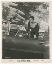 3r0100 ATTACK OF THE 50 FT WOMAN 8.25x10 still 1958 giant hand reaching for Allison Hayes by car!