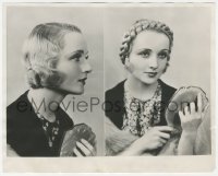 3r0141 CAROLE LOMBARD 8x10 news photo 1931 great split image showing pin curls & framed braids!