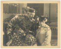 3r0410 MR. WU deluxe 8x10 still 1927 Asian Lon Chaney Sr. whispering to granddaughter Renee Adoree!