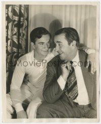 3r0435 NOAH BEERY SR/NOAH BEERY JR 8.25x10 news photo 1930 father visits son on his first movie set!