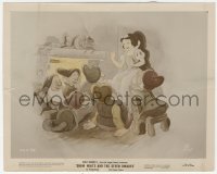 3r0046 SNOW WHITE & THE SEVEN DWARFS color-glos 8x10 still 1937 she's telling them stories by fire!