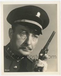 3r0534 SON OF FRANKENSTEIN 8.25x10 still 1939 close up of Lionel Atwill as Inspector Krogh w/ gun!