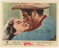 3r0055 DUEL IN THE SUN color English FOH LC R1950s best romantic close up of Gregory Peck & Jennifer Jones!