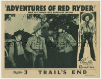 3r0983 ADVENTURES OF RED RYDER chapter 3 LC 1940 Red Barry & Hal Taliaferro w/ bad guys, Trail's End