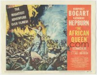 3r0654 AFRICAN QUEEN TC 1952 striking artwork of missionary Katharine Hepburn in native uprising!