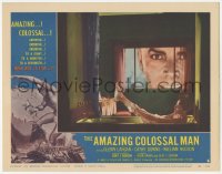 3r0989 AMAZING COLOSSAL MAN LC #6 1957 best image of monster peeking at bathing girl through window!