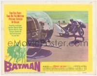 3r1005 BATMAN LC #5 1966 great image of Adam West by motorcycle running towards helicopter!