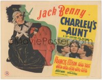 3r0708 CHARLEY'S AUNT TC 1941 great art of Jack Benny in drag as old lady w/cigar, Kay Francis, rare!