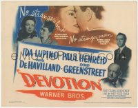3r0729 DEVOTION TC 1946 Ida Lupino, Paul Henreid, Olivia DeHavilland & Sydney Greenstreet!
