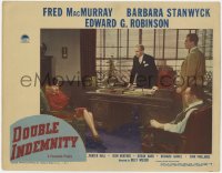 3r1102 DOUBLE INDEMNITY LC #3 1944 Fred MacMurray & Edward G. Ribonson stare at Barbara Stanwyck!