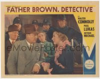 3r1121 FATHER BROWN, DETECTIVE LC 1935 policemen stare at Walter Connolly & Gertrude Michael!