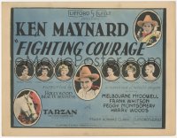 3r0753 FIGHTING COURAGE TC 1925 great images of Ken Maynard & Tarzan + six pretty ladies, very rare!