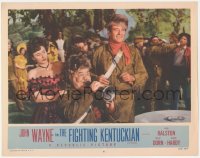 3r1123 FIGHTING KENTUCKIAN LC #4 R1955 John Wayne smiles at Oliver Hardy sounds the charge w/bugle!