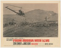 3r1139 FROM RUSSIA WITH LOVE LC #3 1964 cool far shot of Sean Connery as Bond chased by helicopter!
