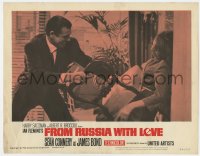 3r1143 FROM RUSSIA WITH LOVE LC #7 1964 Sean Connery as James Bond pins Lenya to wall with chair!