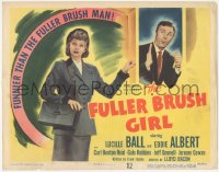 3r0762 FULLER BRUSH GIRL TC 1950 saleswoman Lucille Ball knocking on Eddie Albert's door!