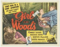 3r0768 GIRL IN THE WOODS TC 1958 Forrest Tucker, Barton MacLane, giant men & women to match desires!