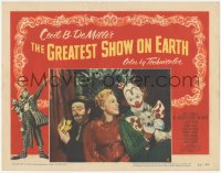 3r1160 GREATEST SHOW ON EARTH LC #4 1952 best image of James Stewart, Betty Hutton & Emmett Kelly!