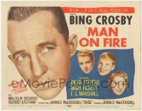 3r0839 MAN ON FIRE TC 1957 huge head shot of Bing Crosby, who wants to keep custody of his child!