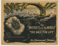 3r0847 MISTRESS OF THE WORLD: THE RACE FOR LIFE LAMINATED LC 1922 art of man & alligators, very rare!