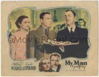 3r1275 MY MAN GODFREY LC 1936 butler William Powell serving food to Patrick & Mowbray, very rare!