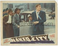 3r1279 NAKED CITY LC #2 1947 Barry Fitzgerald & Don Taylor at crime scene, Jules Dassin classic!