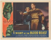 3r1284 NIGHT OF THE BLOOD BEAST LC #2 1958 woman cringes as man fires his gun, great border art!