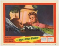 3r1288 NIGHT OF THE HUNTER LC #6 1955 Shelley Winters stares at Billy Chapin, Charles Laughton