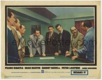 3r1292 OCEAN'S 11 LC #3 1960 best c/u of The Rat Pack & others planning the heist at pool table!