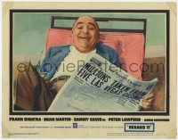 3r1293 OCEAN'S 11 LC #4 1960 Rat Pack classic, c/u of laughing Akim Tamiroff with newspaper!