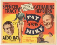 3r0869 PAT & MIKE TC 1952 Katharine Hepburn, Spencer Tracy, Aldo Ray, directed by George Cukor!