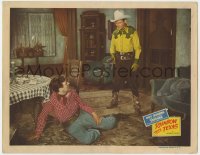 3r1325 RAINBOW OVER TEXAS LC 1946 great image of Roy Rogers pointing gun at bad guy on the floor!