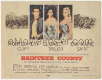 3r0883 RAINTREE COUNTY TC 1957 art of Montgomery Clift, Elizabeth Taylor & Eva Marie Saint!