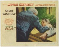 3r1327 REAR WINDOW LC #3 1954 Alfred Hitchcock, Raymond Burr pushes Jimmy Stewart out of window!