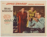 3r1328 REAR WINDOW LC #7 1954 Hitchcock, Thelma Ritter & Grace Kelly look at excited James Stewart!
