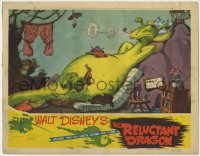 3r1333 RELUCTANT DRAGON LC 1941 Walt Disney animation documentary, art of dragon relaxing at home!