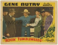 3r1347 ROVIN' TUMBLEWEEDS LC 1939 Gene Autry breaks up a fight between two guys by train!
