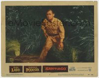3r1351 SANTIAGO LC #4 1956 great close up of Alan Ladd wandering through the jungle in Cuba!