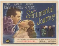3r0907 SENTIMENTAL JOURNEY TC 1946 John Payne about to kiss Maureen O'Hara, William Bendix