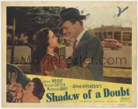 3r1359 SHADOW OF A DOUBT LC R1950 Teresa Wright & Joseph Cotten c/u, Alfred Hitchcock, ultra rare!