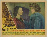 3r1390 STAGE DOOR LC 1937 c/u of Katharine Hepburn putting her hand on Andrea Leeds' shoulder!