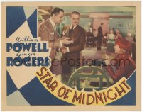 3r1391 STAR OF MIDNIGHT LC 1935 suave smoking William Powell by Frank Morgan stares at Ginger Rogers!
