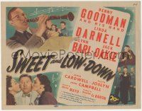 3r0929 SWEET & LOW-DOWN TC 1944 Benny Goodman w/clarinet, Linda Darnell, Lynn Bari, Oakie, rare!