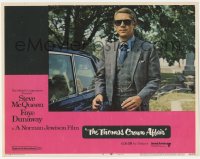 3r1437 THOMAS CROWN AFFAIR LC #6 1968 best close up of Steve McQueen in suit & sunglasses by car!