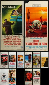 3s0628 LOT OF 14 FORMERLY FOLDED ITALIAN LOCANDINAS 1960s-1980s a variety of movie images!