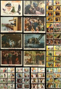 3s0328 LOT OF 96 TRIMMED LOBBY CARDS 1950s-1960s complete sets from a variety of different movies!