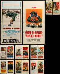 3s0624 LOT OF 16 FORMERLY FOLDED WAR ITALIAN LOCANDINAS 1960s-1970s a variety of movie images!