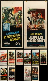 3s0627 LOT OF 14 FORMERLY FOLDED WAR ITALIAN LOCANDINAS 1960s-1970s a variety of movie images!